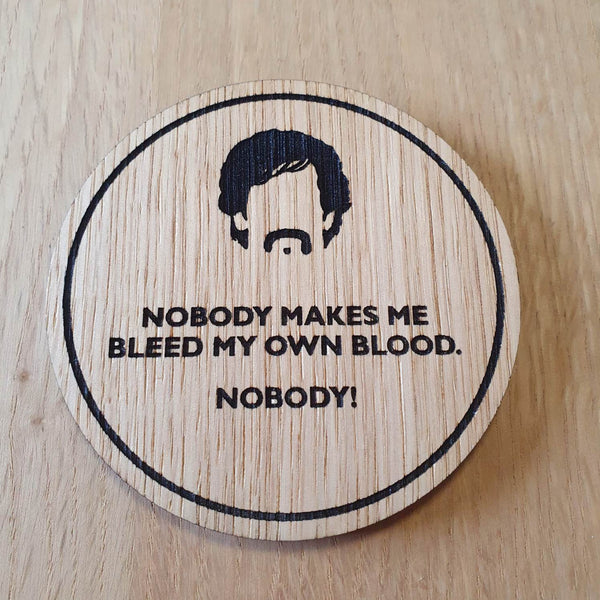 Laser cut wooden coaster personalised. Dodgeball Blood Quote
