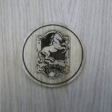 Laser cut wooden coaster personalised. LOTR Prancing Pony