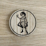 Laser cut wooden coaster personalised. Little Sister