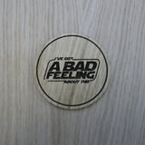 Laser cut wooden coaster personalised. bad feeling about this pun