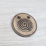 Laser cut wooden coaster personalised. Poli whirl