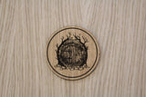 Laser cut wooden coaster personalised. Lord of the rings LOTR Hobbit Door
