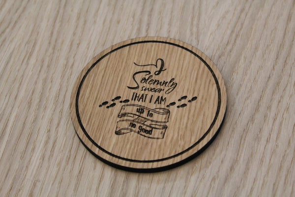 Laser cut wooden coaster personalised. marauders map