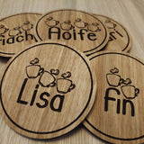 Laser cut wooden coaster personalised. Personalised Coffee Cups lasercut