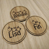 Laser cut wooden coaster personalised. Personalised Coffee Cups lasercut
