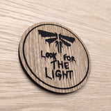Laser cut wooden coaster personalised. Fireflies Look for the Light