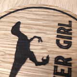 Laser cut wooden coaster personalised. Clever Girl