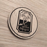 Laser cut wooden coaster personalised. Lord of the Rings LOTR Green Dragon Inspired