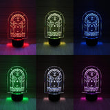 LED 3D Lamp Laser engraved - Lord of the rings Door of Durin. Elvin.