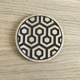 Laser cut wooden coaster personalised. The Shining Hotel Carpet Design