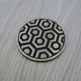 Laser cut wooden coaster personalised. The Shining Hotel Carpet Design