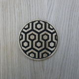 Laser cut wooden coaster personalised. The Shining Hotel Carpet Design