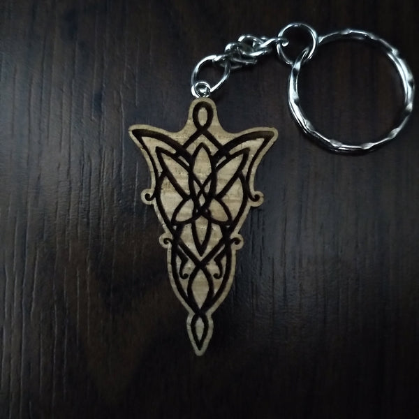 Lasercut wooden keyring keychain. Lord of the Rings LOTR Arwen Evenstar