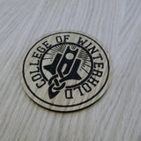 Laser cut wooden coaster personalised. College of Winterhold
