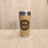Lasercut Travel Mug personalised - S-Steel with 100% Bamboo exterior - Winterfell Beer