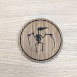 Laser cut wooden coaster personalised. Pterodactyl Dinosaur Skeleton Fossil