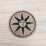 Laser cut wooden coaster personalised. Dark Souls Sun