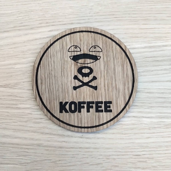 Laser cut wooden coaster personalised. Koffee