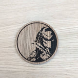 Laser cut wooden coaster personalised. Predator