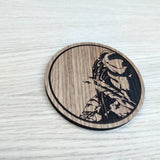Laser cut wooden coaster personalised. Predator