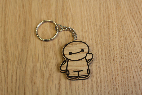 Lasercut wooden keyring keychain. Big Hero healthcare assistant