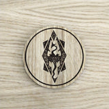 Laser cut wooden coaster personalised. Dragon Celtic Design