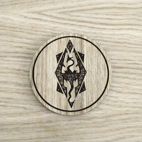 Laser cut wooden coaster personalised. Dragon Celtic Design