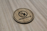 Laser cut wooden coaster personalised. Portal The Cake is a Lie