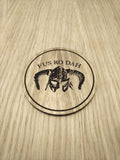 Laser cut wooden coaster personalised. Fus Ro Dah Dragon Chant
