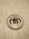 Laser cut wooden coaster personalised. Fus Ro Dah Dragon Chant