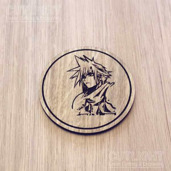 Laser cut wooden coaster personalised. Cloud Profile