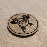 Laser cut wooden coaster personalised. Horde Axe