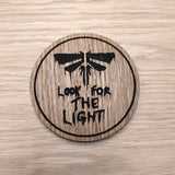 Laser cut wooden coaster personalised. Fireflies Look for the Light