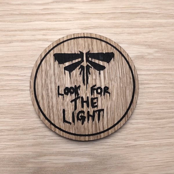 Laser cut wooden coaster personalised. Fireflies Look for the Light
