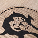 Laser cut wooden coaster personalised. Horde Alliance