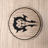 Laser cut wooden coaster personalised. Horde Alliance