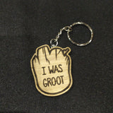 Lasercut wooden keyring keychain. I was Groot
