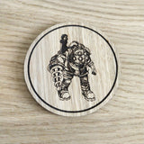 Laser cut wooden coaster personalised. Big Daddy