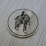 Laser cut wooden coaster personalised. Big Daddy