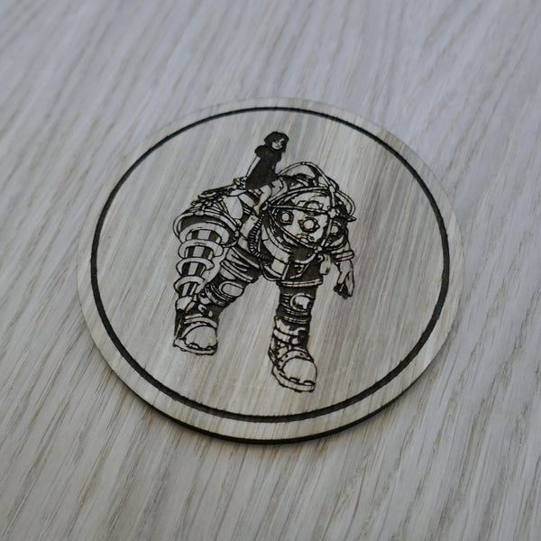 Laser cut wooden coaster personalised. Big Daddy