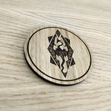 Laser cut wooden coaster personalised. Dragon Celtic Design