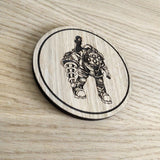 Laser cut wooden coaster personalised. Big Daddy
