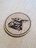 Laser cut wooden coaster personalised. The child