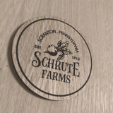 Laser cut wooden coaster personalised. Dwight Schrute Farms Quote