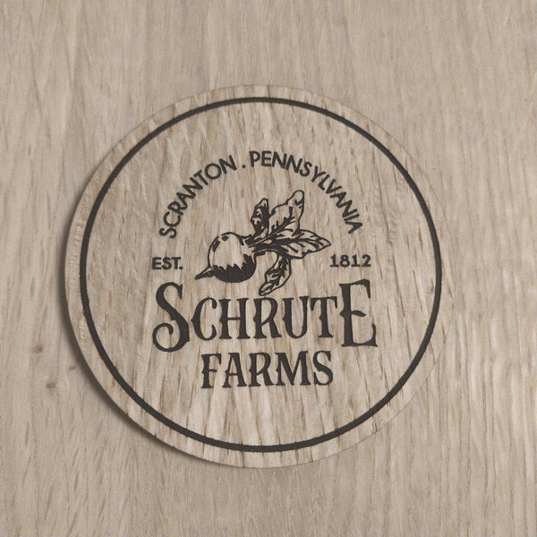 Laser cut wooden coaster personalised. Dwight Schrute Farms Quote