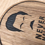 Laser cut wooden coaster personalised. Ron Swanson half ass Quote