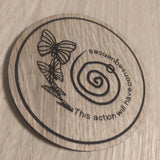 Laser cut wooden coaster personalised. Life is strange butterfly time rewind consequences LGBT