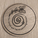 Laser cut wooden coaster personalised. Life is strange butterfly time rewind consequences LGBT