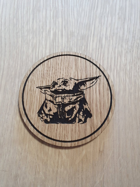 Laser cut wooden coaster personalised. The child