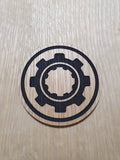 Laser cut wooden coaster personalised. Guild ball Nomad Engineer